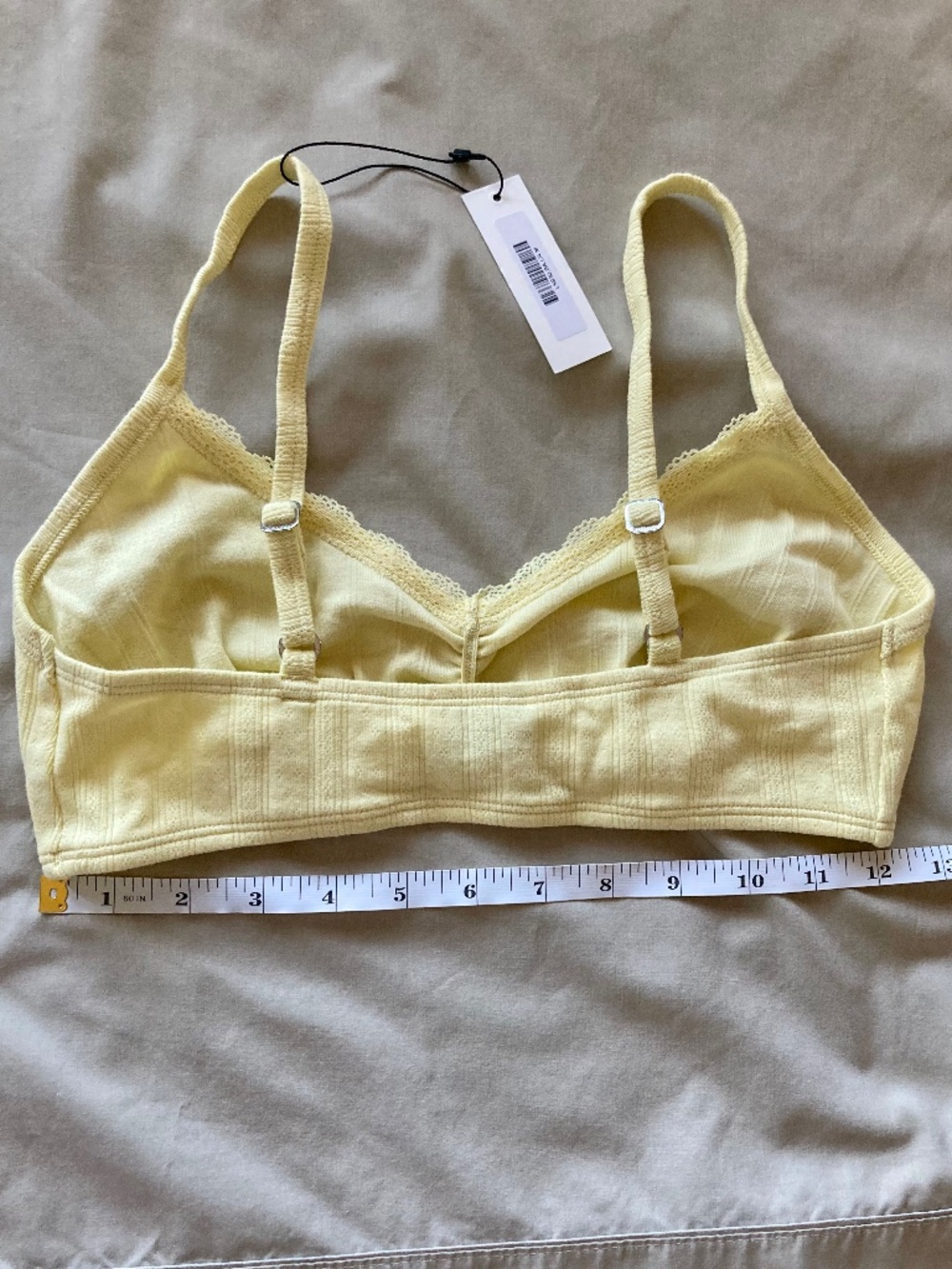 Lounge Yellow Cotton Pointelle Bralette; Size Medium, NWT - Picture 4 of 5